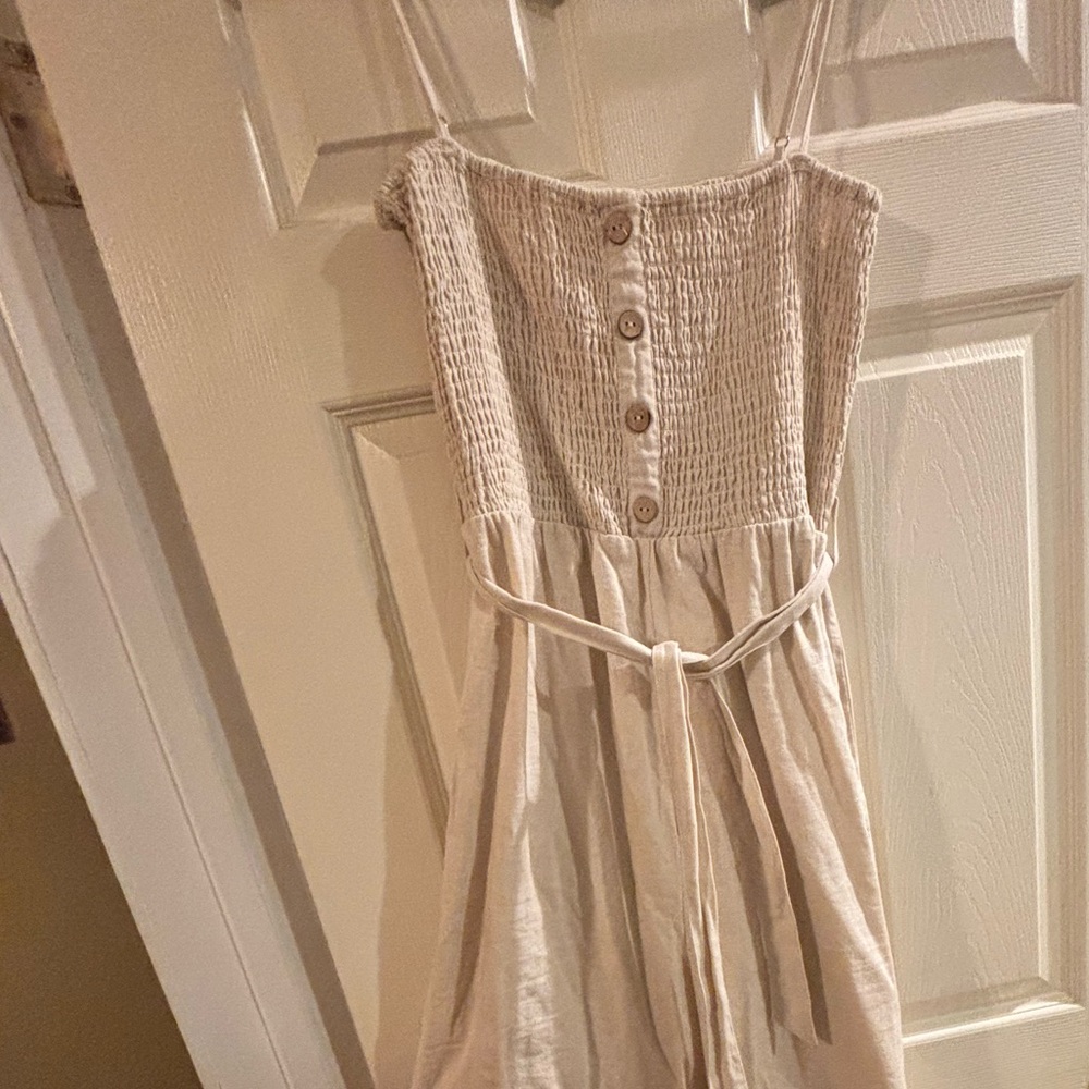 Beige Jumpsuit with Buttons